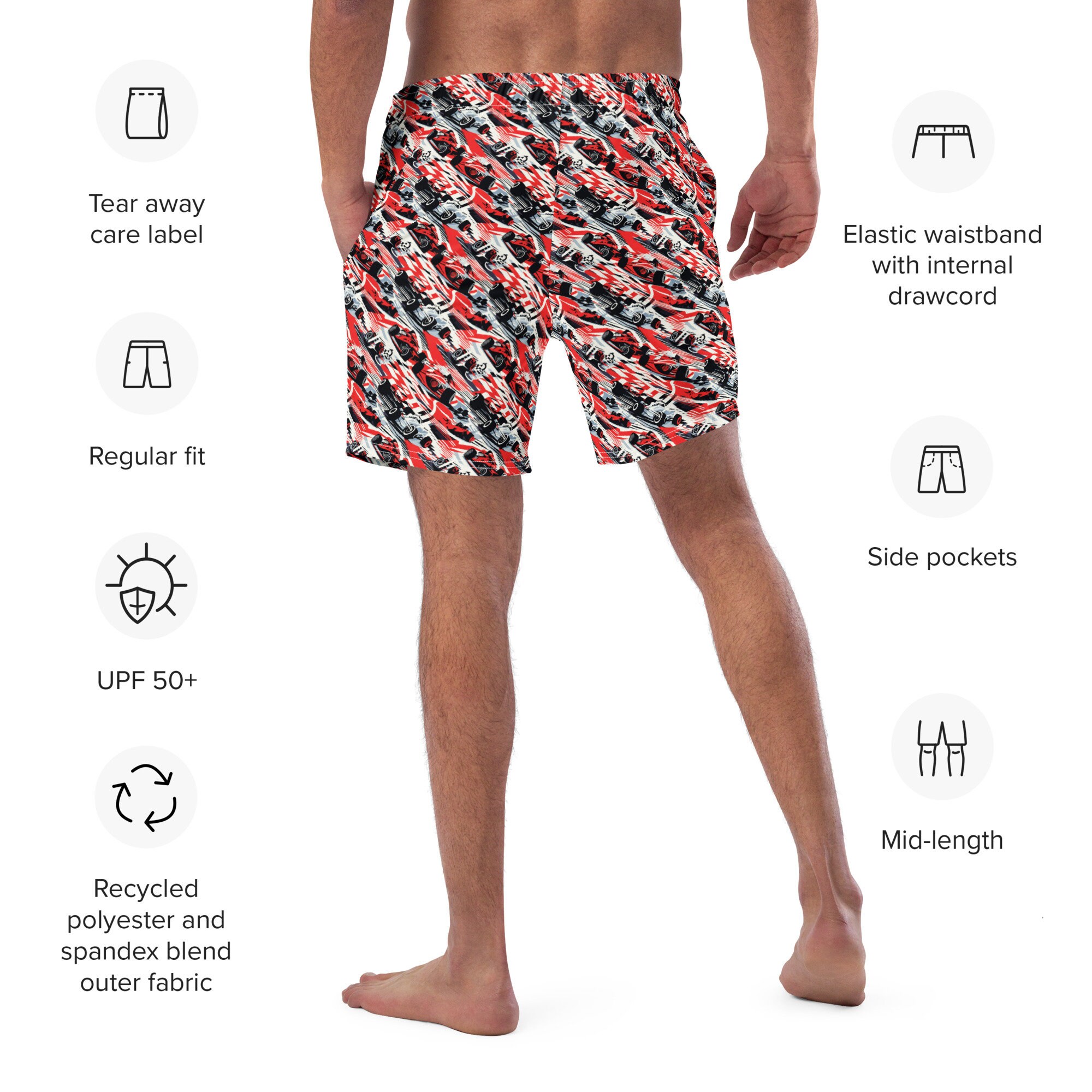 Skynpi Racing Trunks Racing Theme Swim Trunks, Racing Lover Summer Beach Swimming Trunks ...