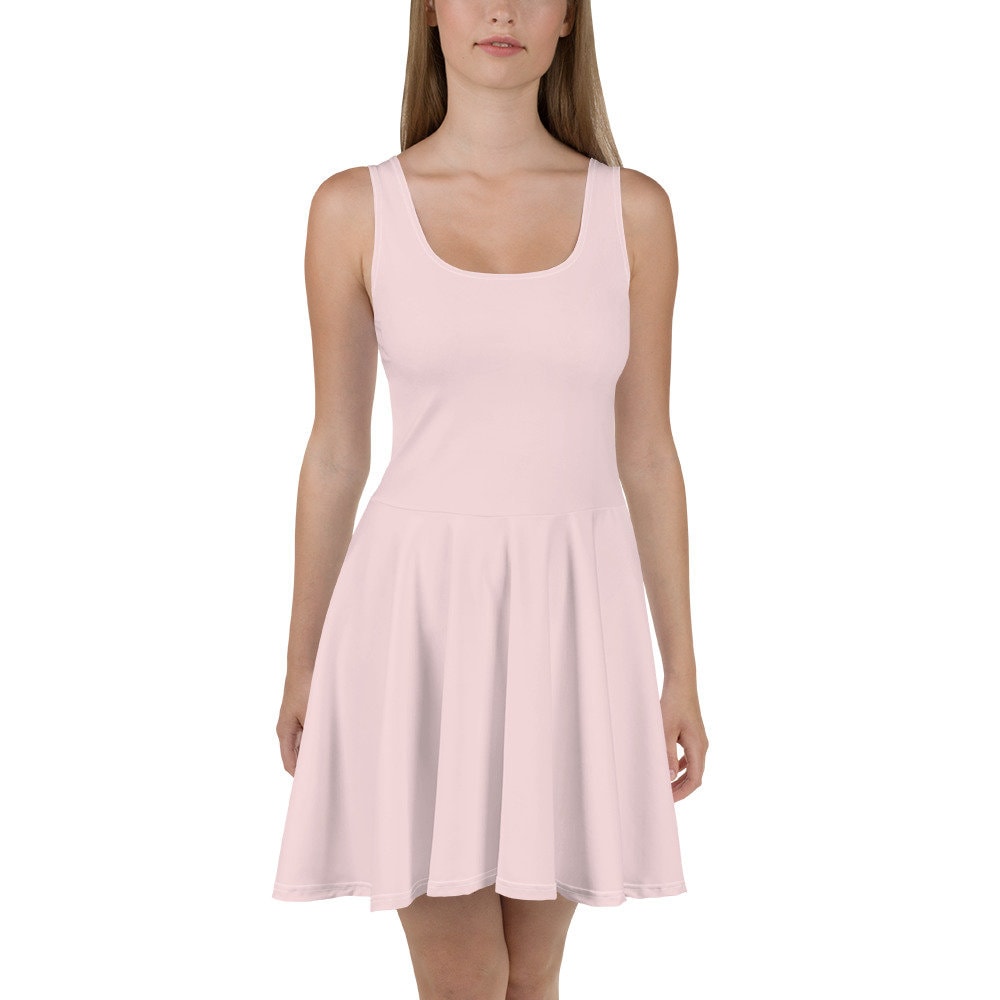 pale pink skater dress boohoo Women's Tall Halter Jaquard Square Neck Skater Dress