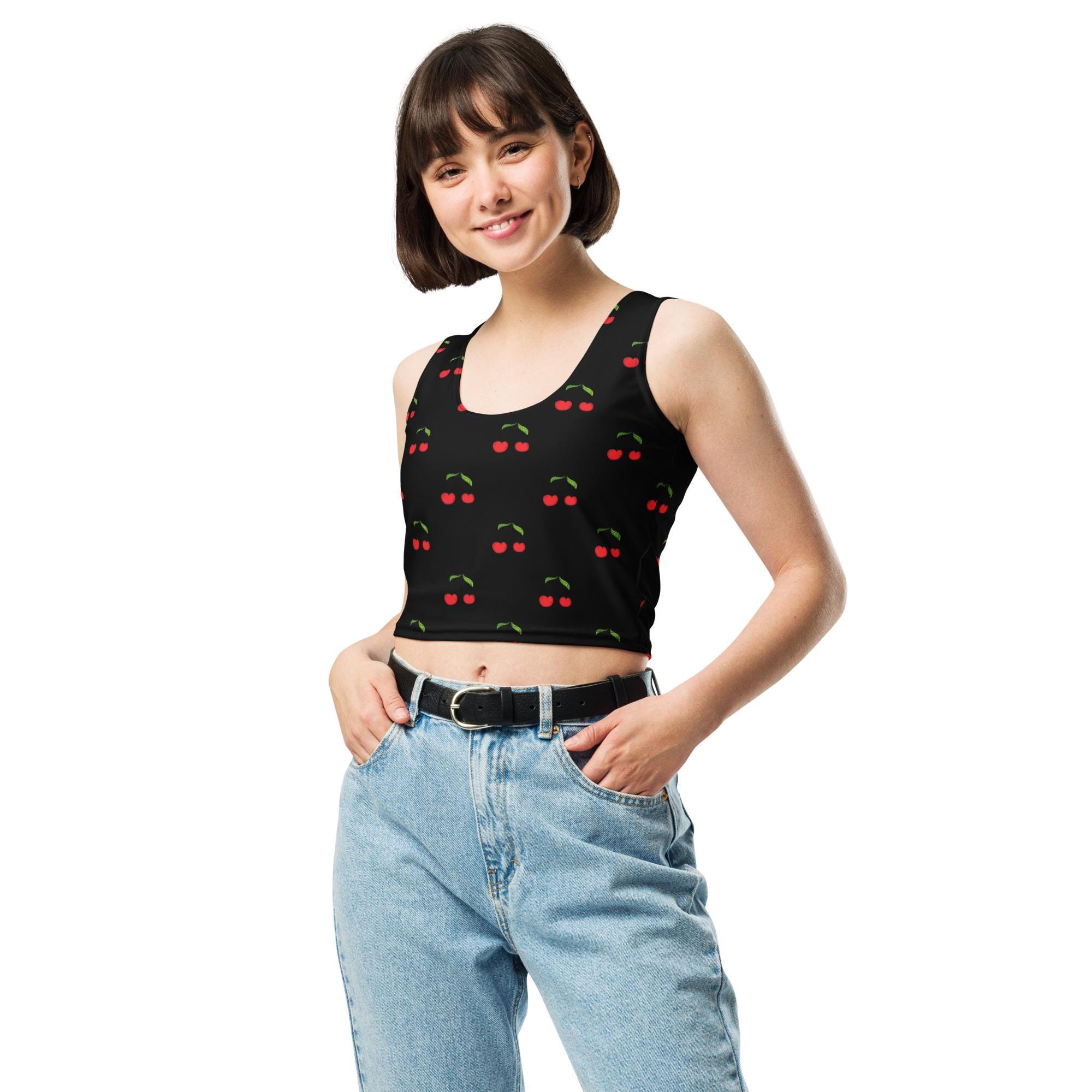 cherry】THE TOE♡korinthos sleeveless Cherries Fruit Printed Women