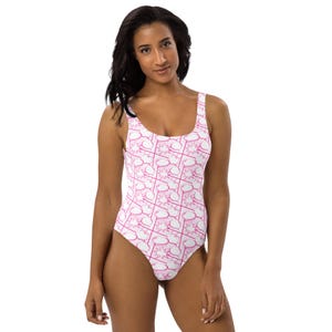 Comic Books Printed Womens One-Piece Swimsuit, All Over Print Comics Lover Swim Wear, Beach Bodysuit, Trending Bathing Suit, Comic Gift