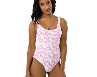 Comic Books Printed Womens One-Piece Swimsuit, All Over Print Comics Lover Swim Wear, Beach Bodysuit, Trending Bathing Suit, Comic Gift