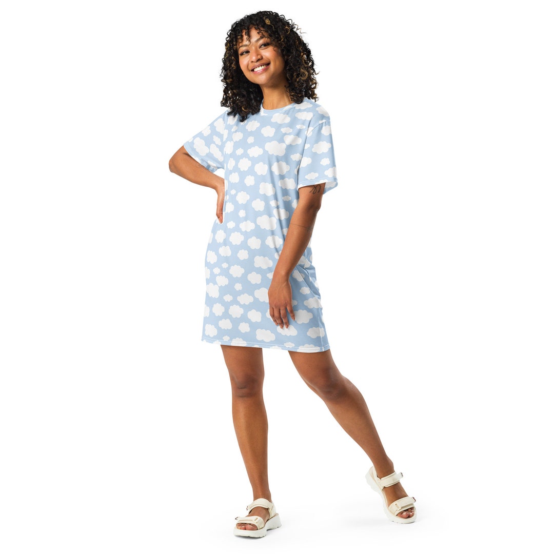 blue and white cloud dress Lola + The Boys The Petal Cloud Dress, 8 / White/blue