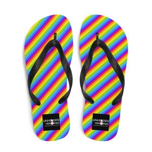 Rainbow Flip Flops, Gay Pride Flip Flops, Rainbow Flag Slippers, Summer Flip Flops, LGBTQ Flip Flops, Rainbow Sandals/Shoes, Pride Gifts