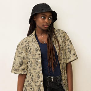 Dominos Printed Unisex Button Down Shirt, Funny All Over Print