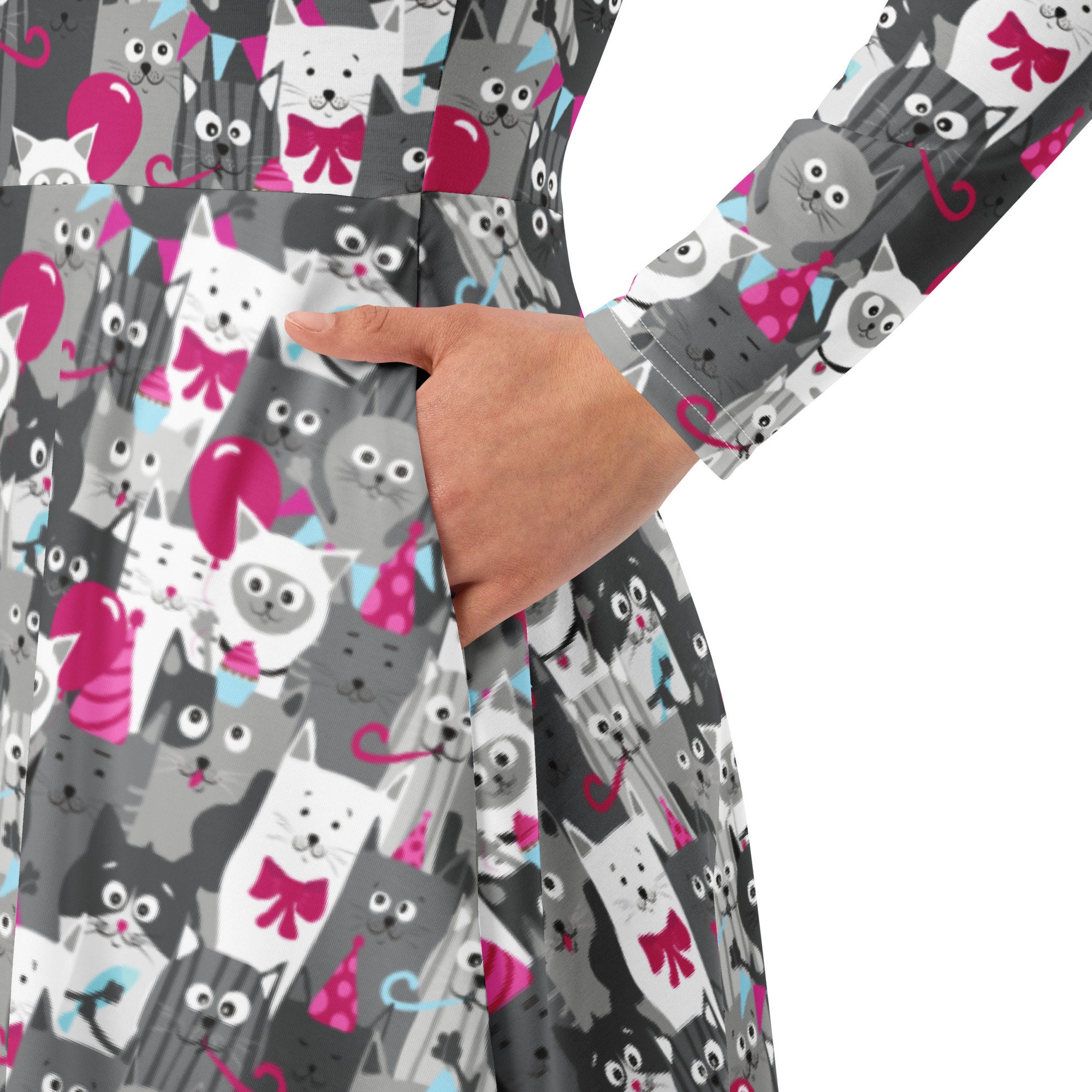 chinese dress ladies Pink Christmas Cat Girl Lolita Strap Dress Cape Two Piece Set Strap Dress + Cape / L