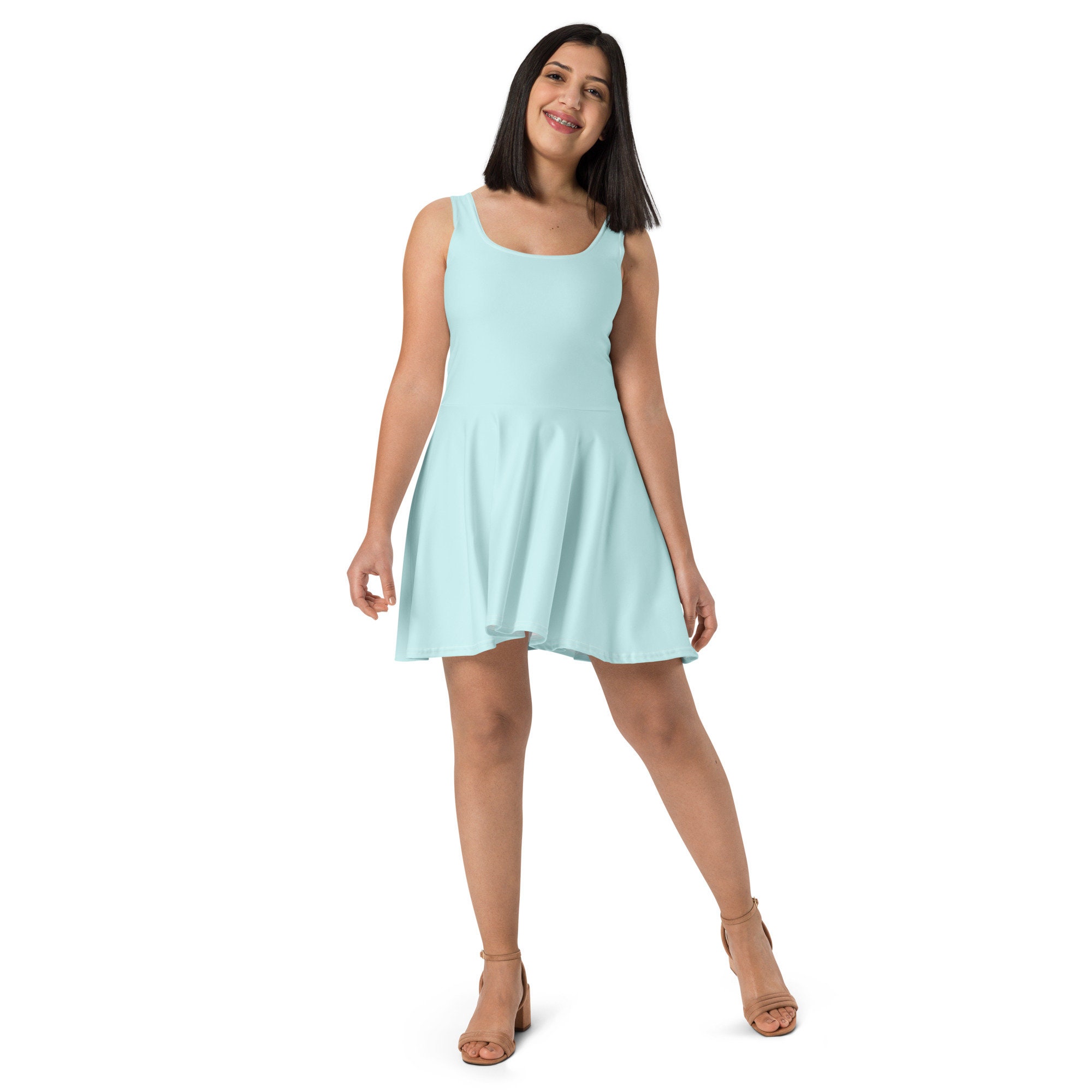 pastel blue skater dress Call to Charms Light Blue Skater Dress