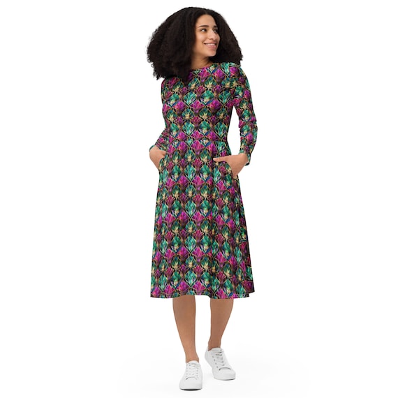 take me away midi dress Take Me Away Multicolor Crochet Fringe Midi Dress – Haute2Wear
