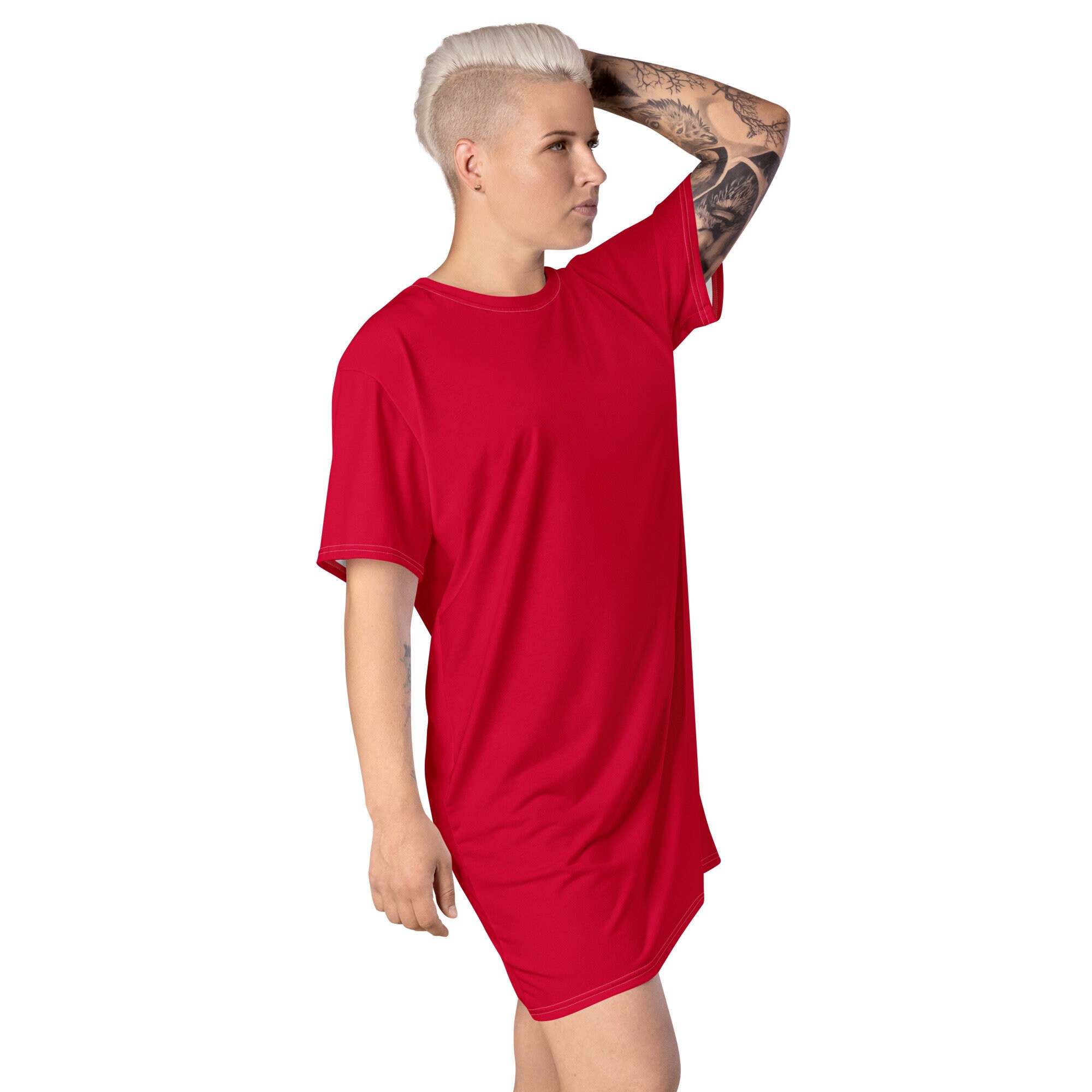 crimson t shirt dress Women's Fanatics Crimson Oklahoma Sooners Ruched Drape T-Shirt Dress