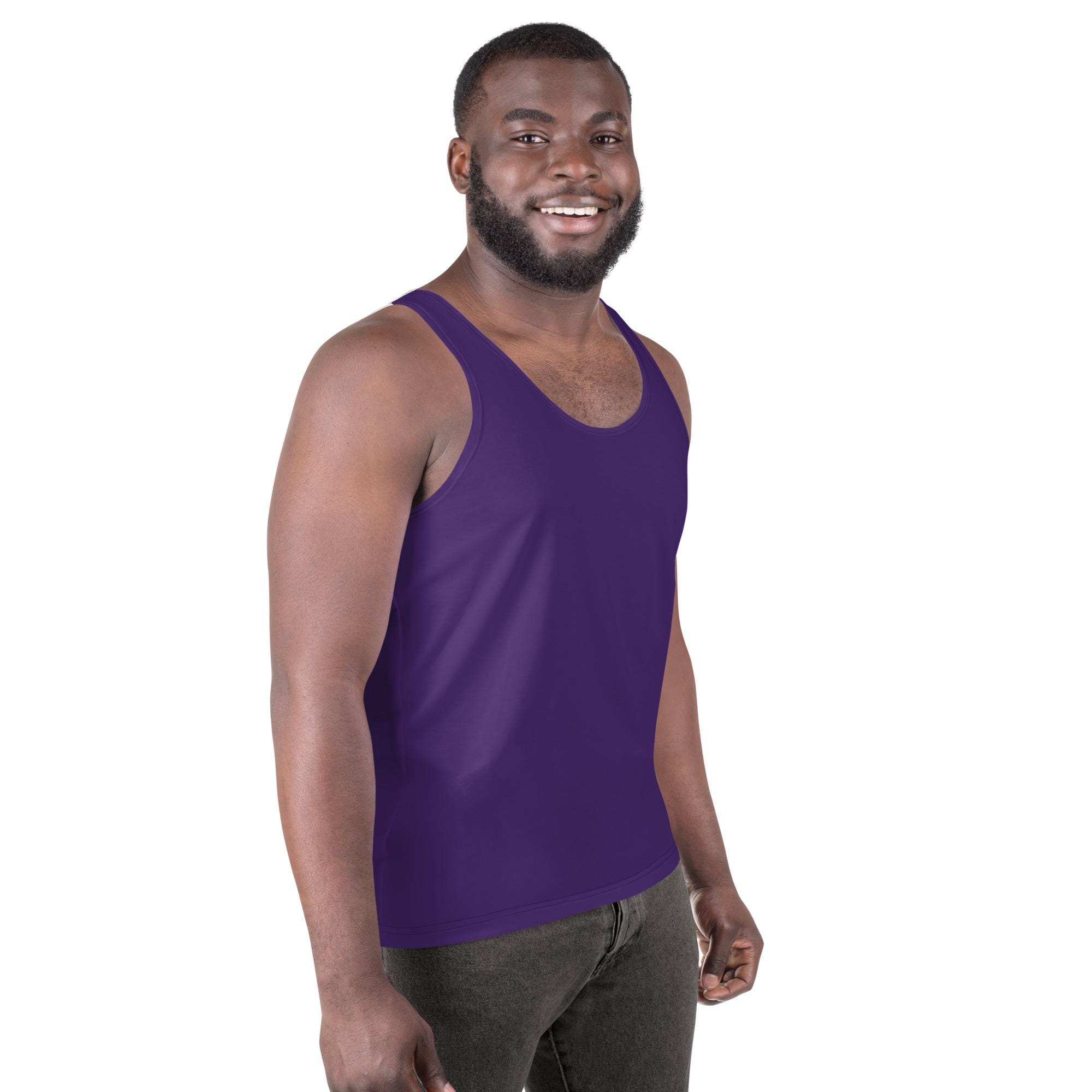Solid Royal Purple Men's Tank Top, Gym Workout Fitness Sleeveless