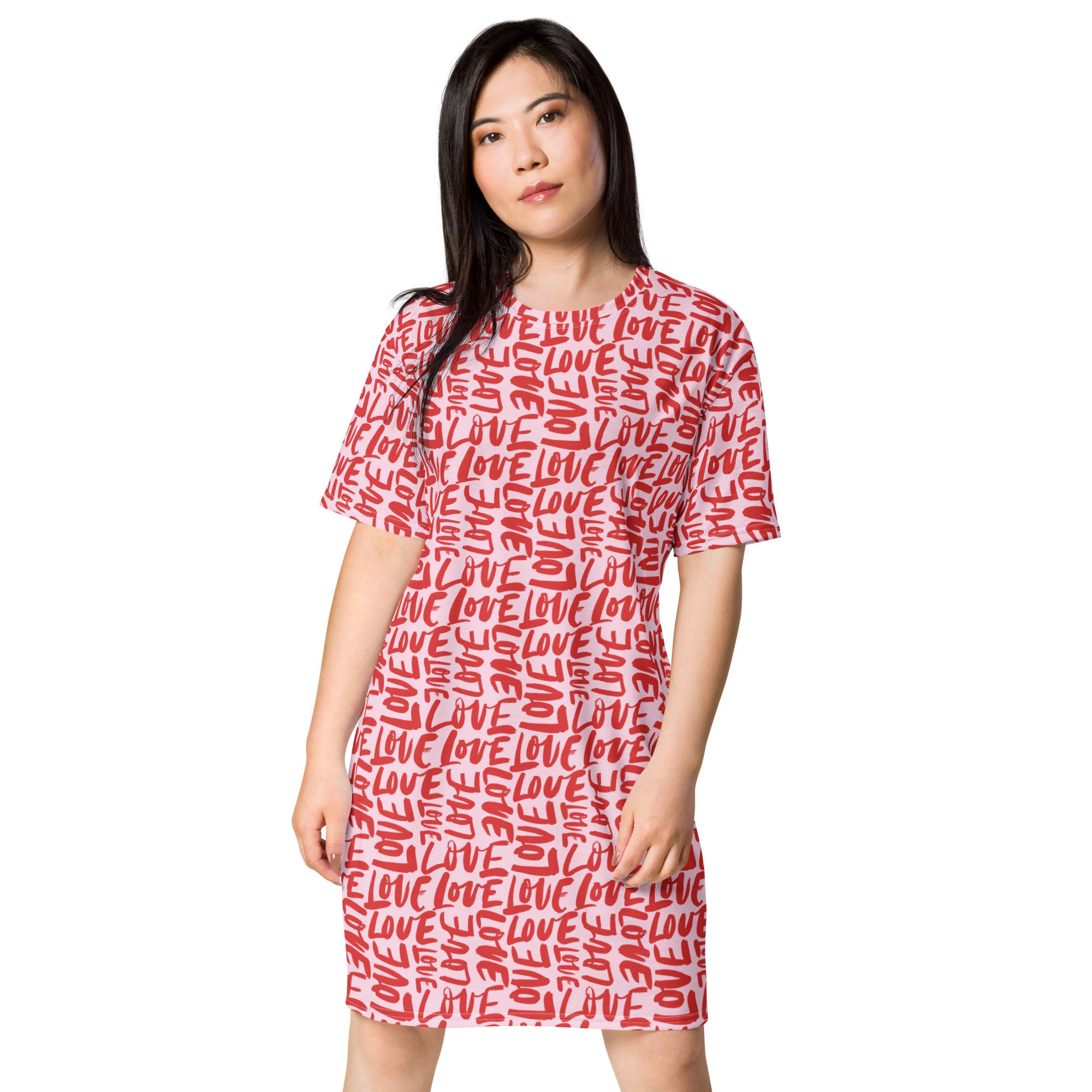 love t shirt dress Women's Pearl Heart T-Shirt Dress | Black