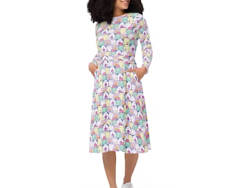 Easter Eggs Long Sleeve Midi Dress, Easter Dress, Dress With Pockets, Spring Dress, Plus Sizes Available - Etsy Easter Eggs Long Sleeve Midi Dress, Easter Dress, Dress With Pockets, Spring Dress, Plus Sizes Available - Etsy