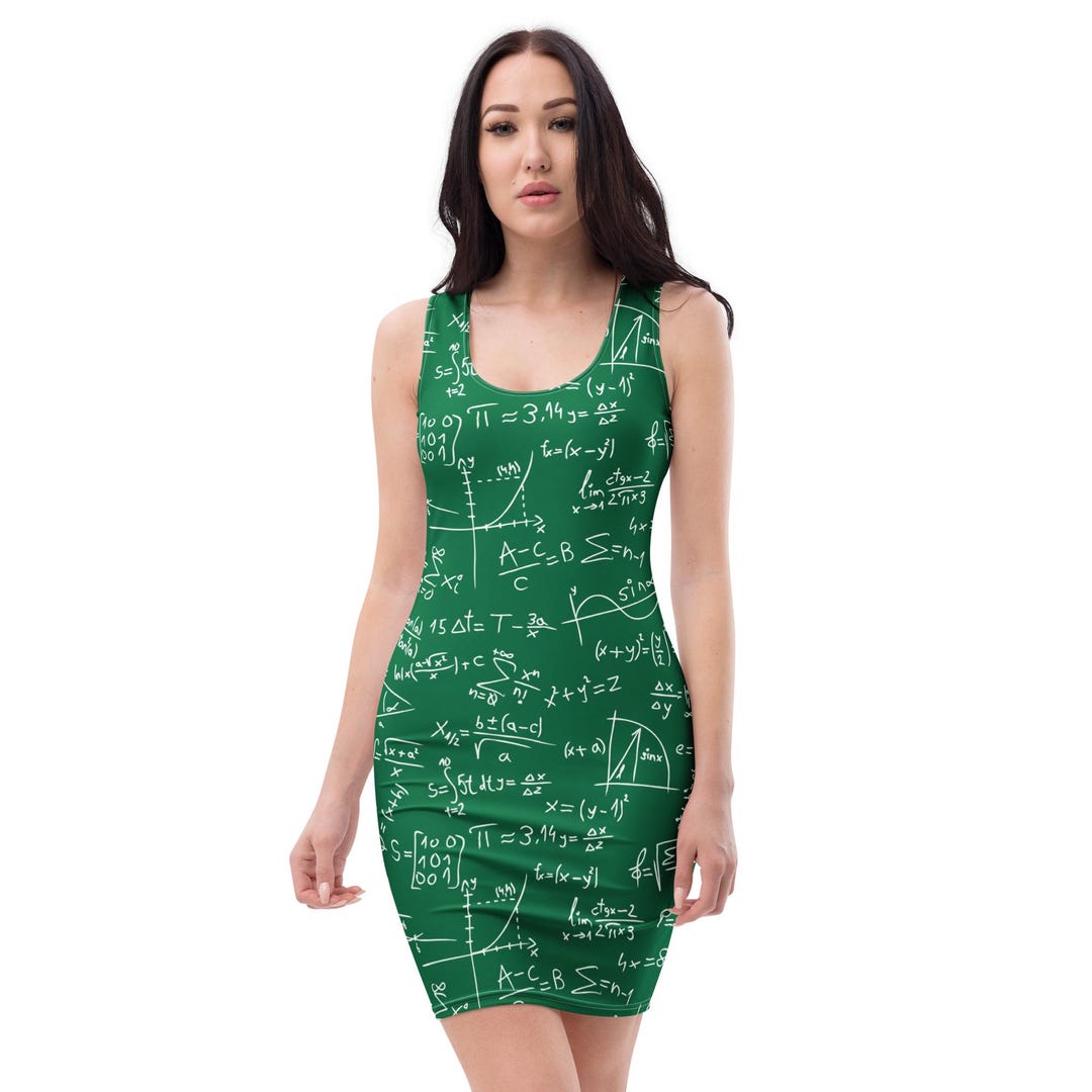Dress Design Based On Math Math Calculus Printed Bodycon Dress, Math Student Teacher Dress, Prom ...