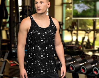 Polka Dots Print Men's Tank Top, All Over Print Gym Workout Tank Top, Fitness Muscle Bodybuilding Sleeveless Tank Top Shirt, Gym Gifts