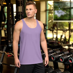 Solid Purple Men&#39;s Tank Top, Comfy Gym Workout Fitness Sleeveless Tank Top Shirt, Bodybuilding Training Tank, Summer Top, Boyfriend Gifts