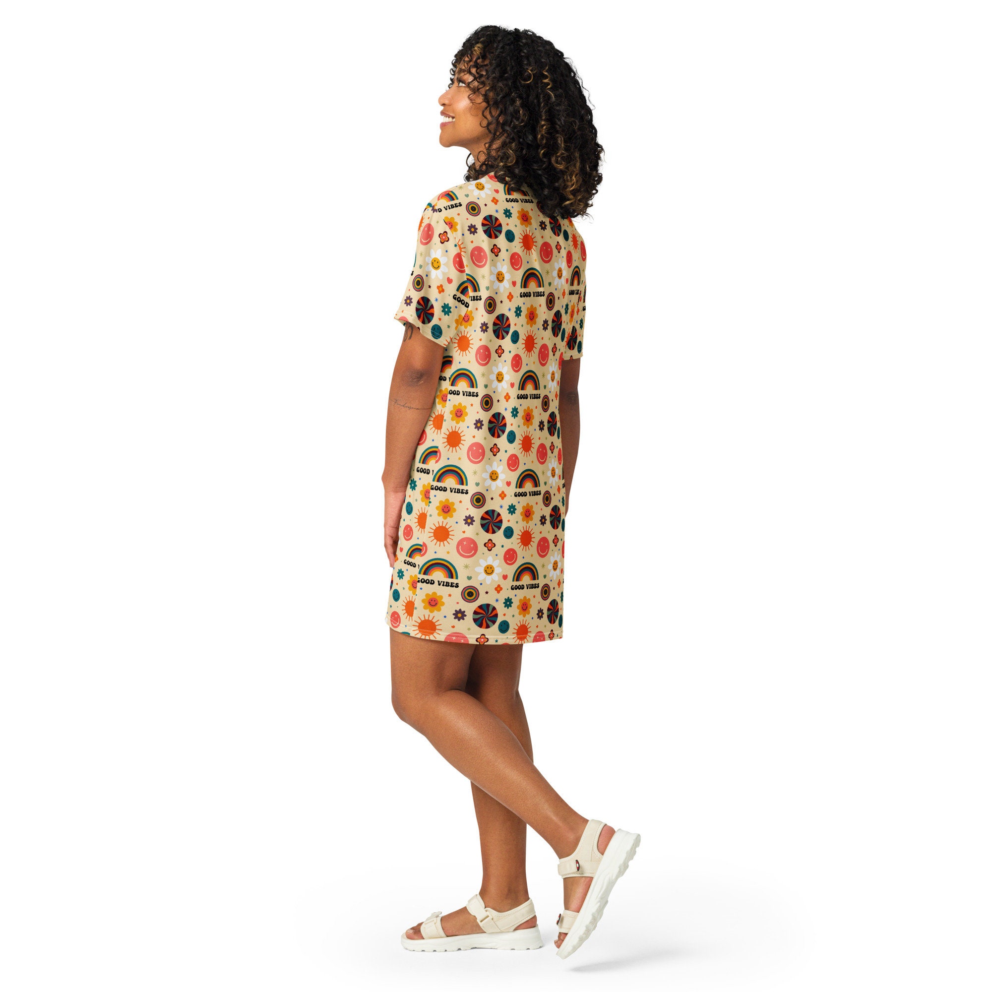 good vibes t shirt dress Positive Vibes T-Shirt Dress - Blue