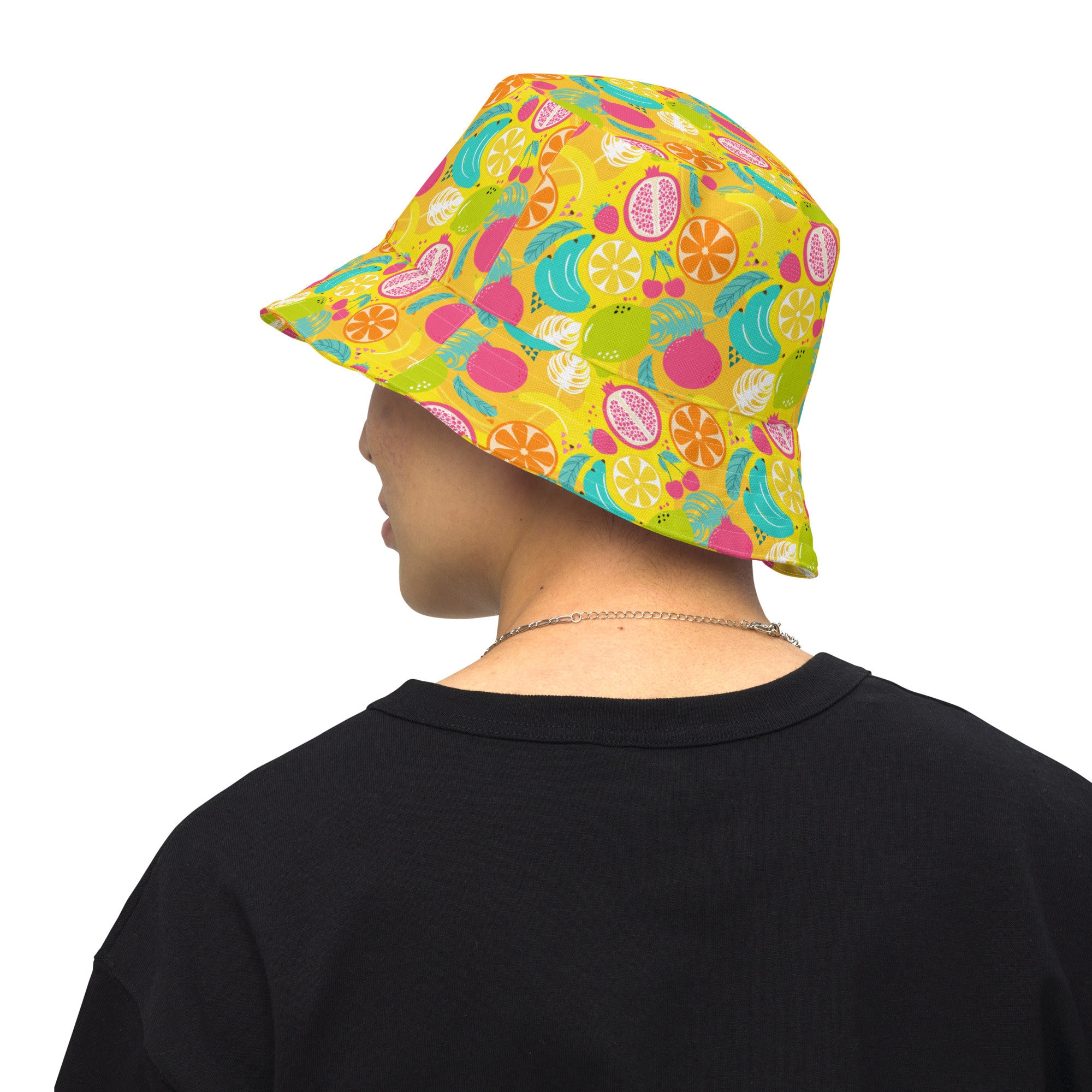 6 Pack Unisex Reversible Fruit Bucket Hats Sun Protection Citrus Oranges Fruit Printed Reversible Bucket Hat  main image 3