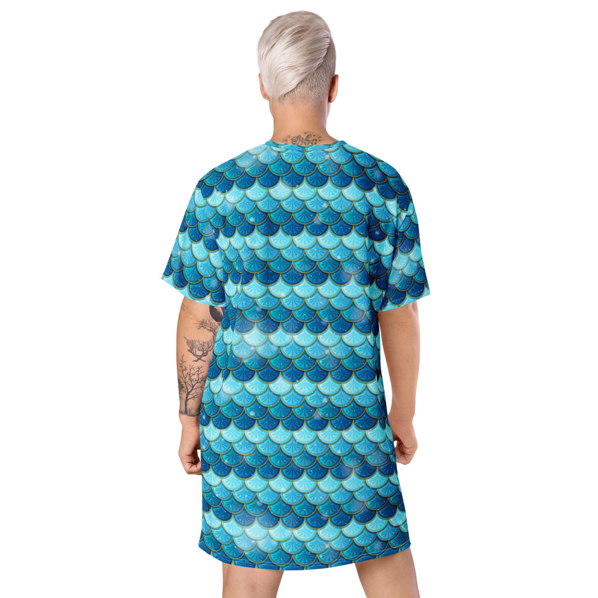 chinese dress ladies Plus Size Round Neck Mermaid T Shirt Dress  Pluspreorder