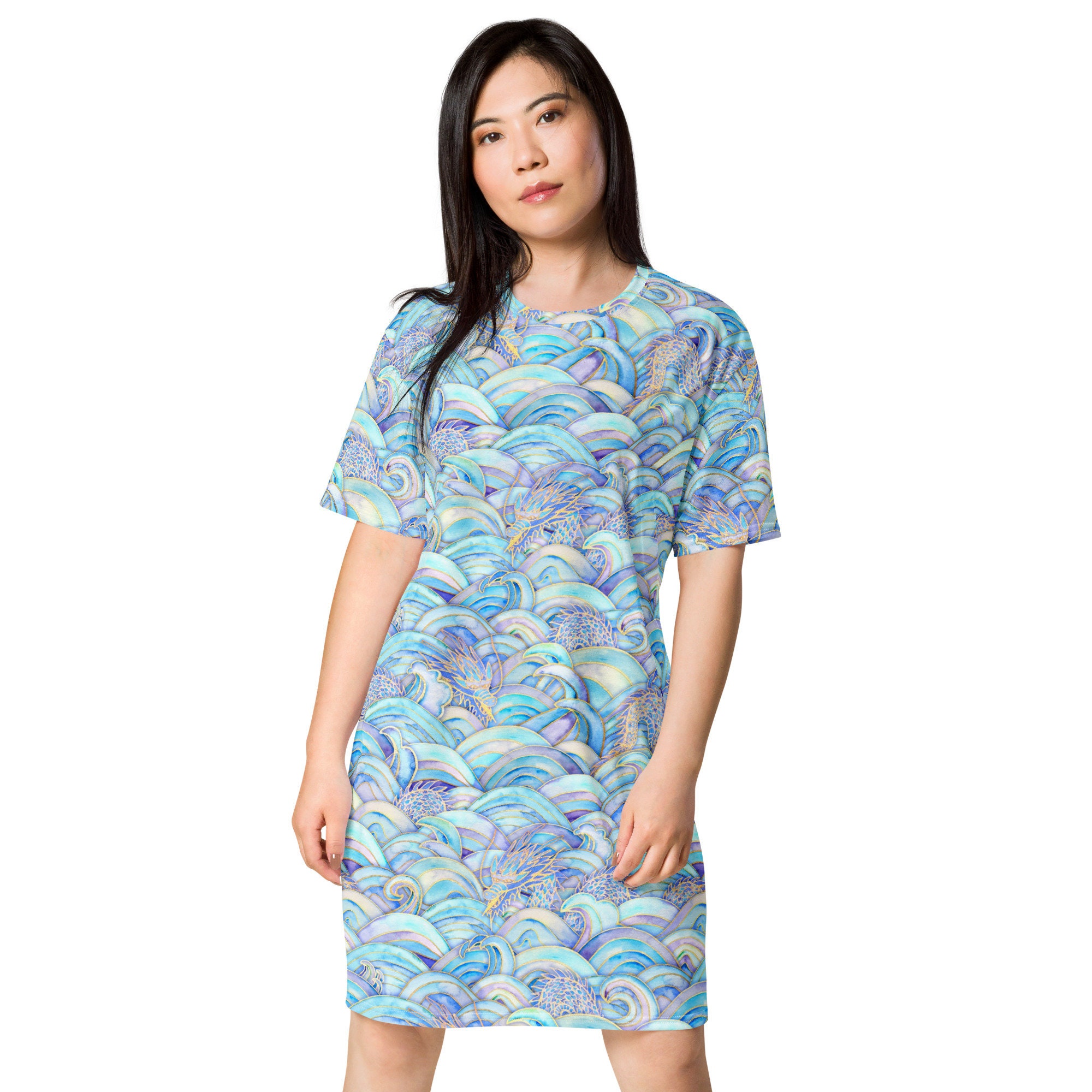 dragon shirt dress Dragon Design Mode Slim Shirt Dress Belchic