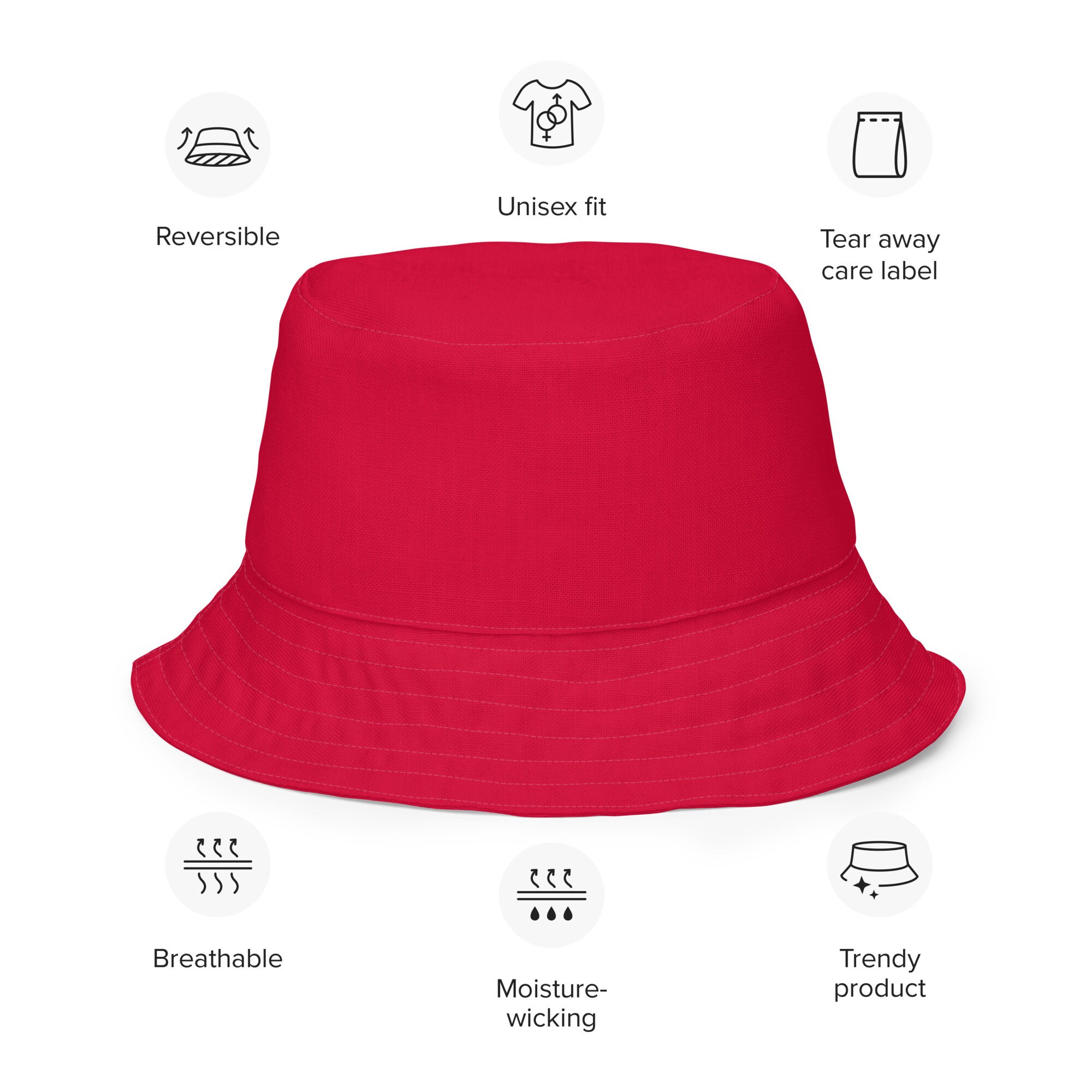 Omakaa S-M Wide Brim SUN HAT Garden Beach Resort Cotton Blend Red Reversible WIDE-BRIM COTTON SUN HAT - The Huntington Store main image 3