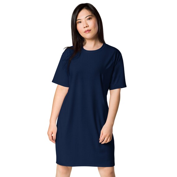 Solid Dark Navy Blue T-shirt Dress for Women, Cute Aesthetic Fashion Shirt Dress, All Over Print, Loungewear, Aloha Hawaiian Beach Dress - Etsy Solid Dark Navy Blue T-shirt Dress for Women, Cute Aesthetic Fashion Shirt Dress, All Over Print, Loungewear, Aloha Hawaiian Beach Dress - Etsy