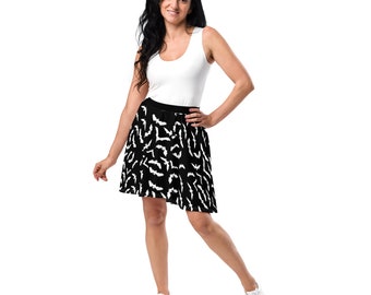 Halloween Skater Skirt, Gothic Skirt, Scary Skater Skirt, Spooky Bats Skater Skirt, Creepy Skirt for Women, Goth Skirt, Halloween Party