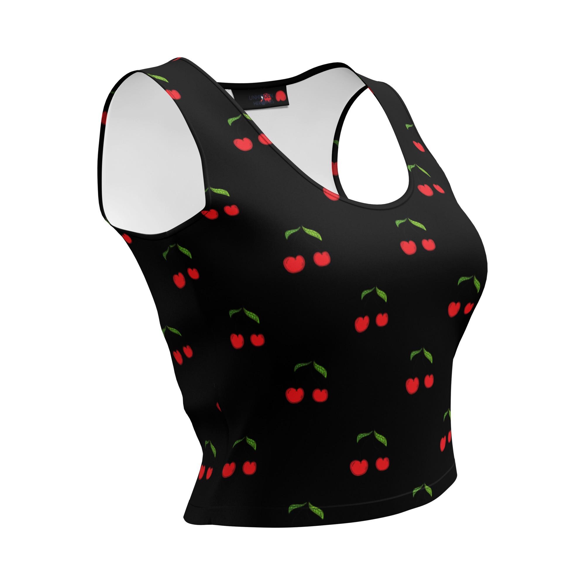Cherries Fruit Printed Women Tank Top, Cherry Lover Gift for Her