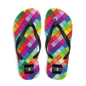 Rainbow Flip Flops, Gay Pride Flip Flops, Rainbow Flag Slippers, Summer Flip Flops, LGBTQ Flip Flops, Rainbow Sandals/Shoes, Pride Gifts