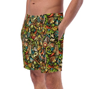 Cinco de Mayo Mens Swim Trunks, Aesthetic Mexican Festival Swimming Trunks Shorts, Summer Beach Trunks, Loungewear, Festival Trunks, Gifts