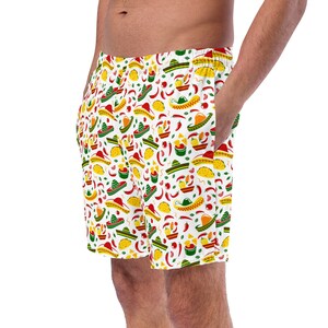 Cinco de Mayo Mens Swim Trunks, Aesthetic Mexican Festival Swimming Trunks Shorts, Summer Beach Trunks, Loungewear, Colorful Festival Trunks