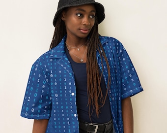 Computer Theme Unisex Button Down Shirt, Computer Science Teacher Student Gift for Him Her, Soft Casual Hippie Collared Shirt, Fashion Shirt