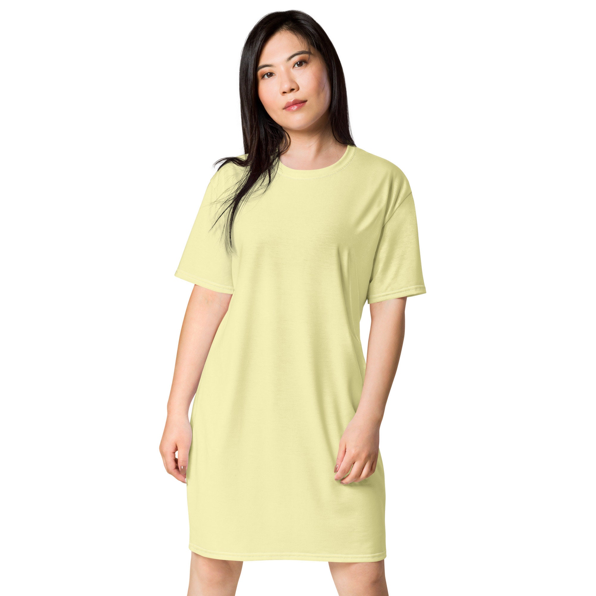 pale yellow t shirt dress Maxi T-Shirt Dress - / Goldenrod- Size4XS