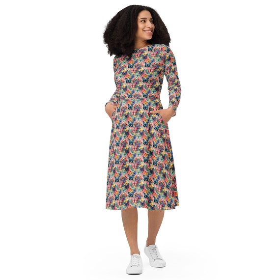 frilled midi dress Garden Party Tiered Frill Midi Dress Blush