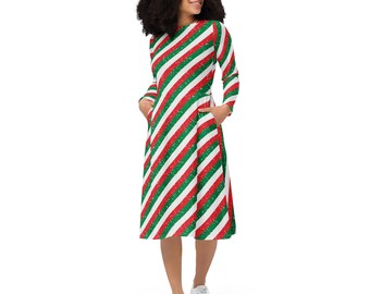 Coastal Christmas All-over Print Long Sleeve Dress, Beach Life, Holidays on  the Shore, Unique Fun Funky Design - Etsy