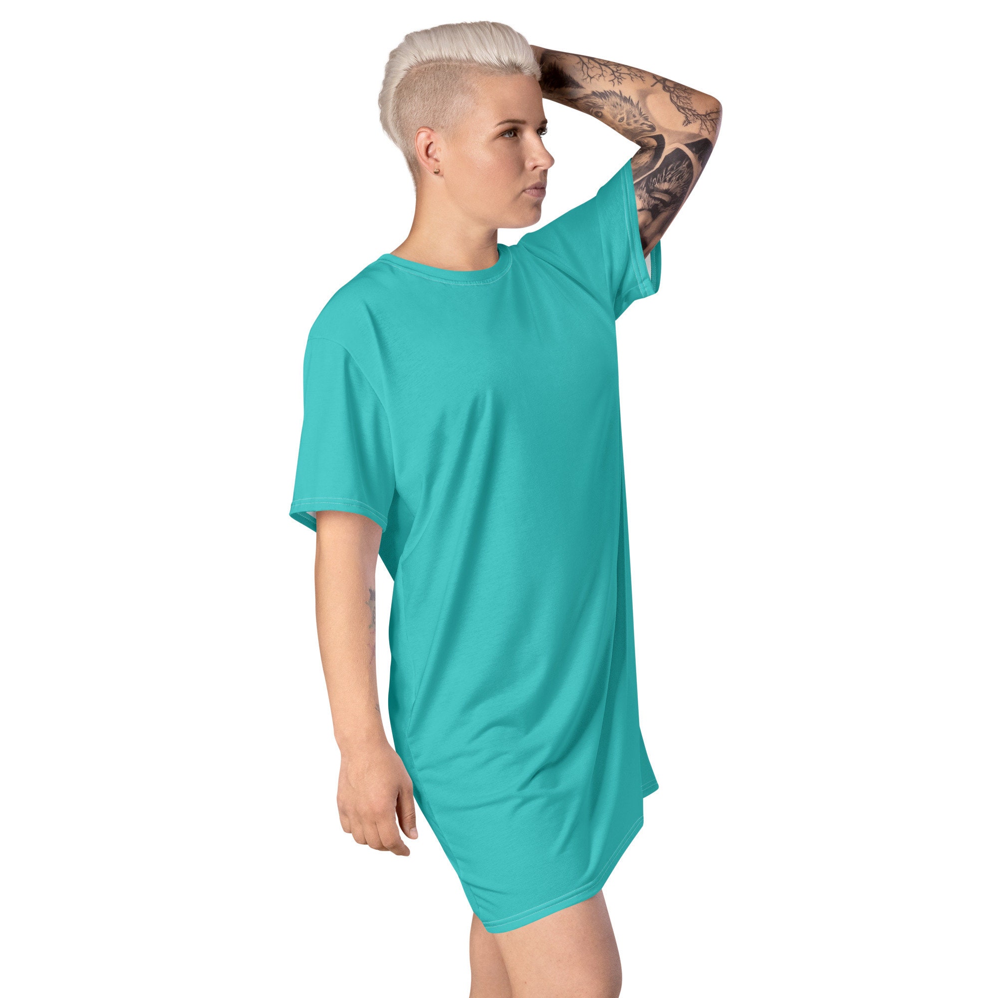 turquoise t shirt dress Victoria Beckham