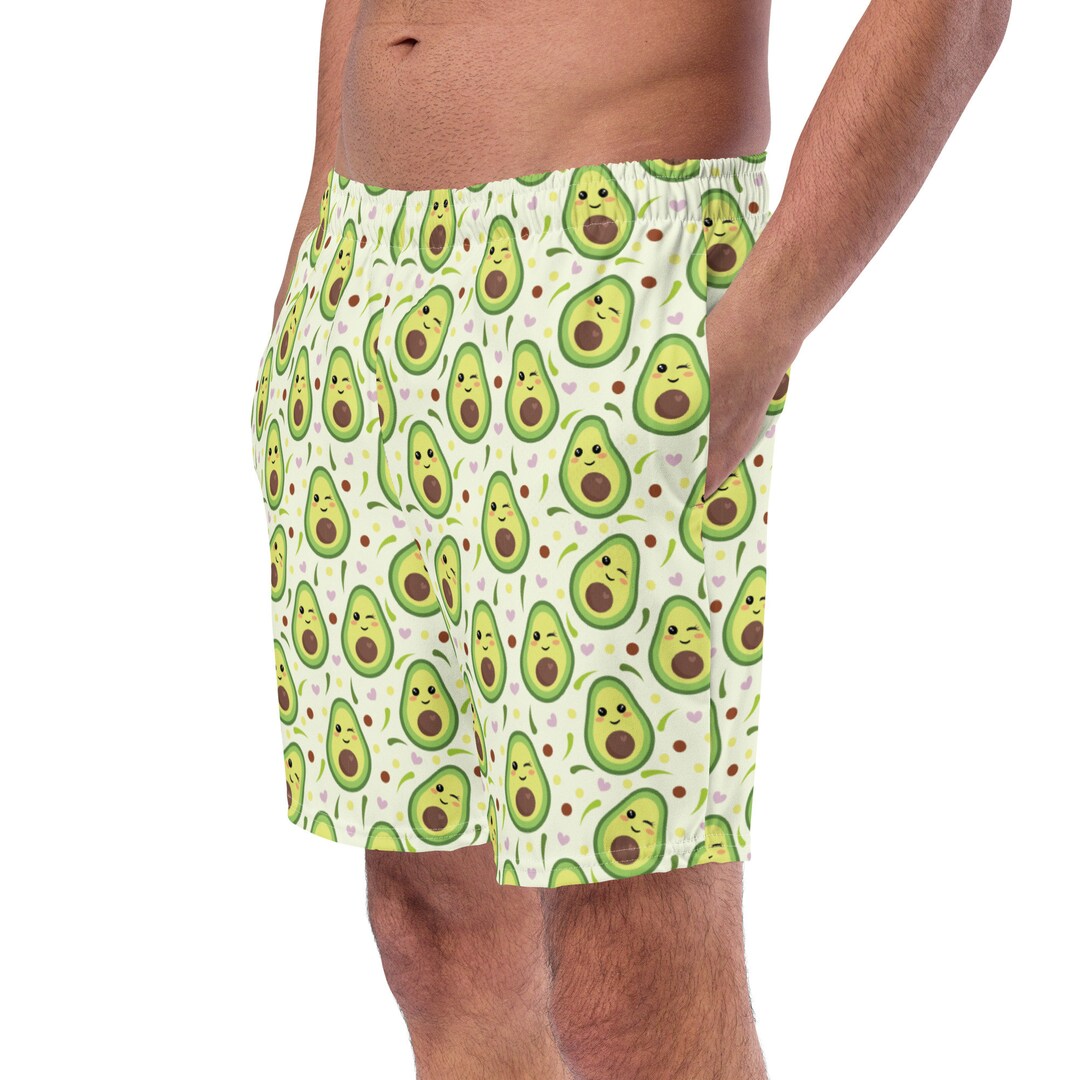 Avocados Veggies Printed Swimming Trunks, All Over Print Men's Swim ...