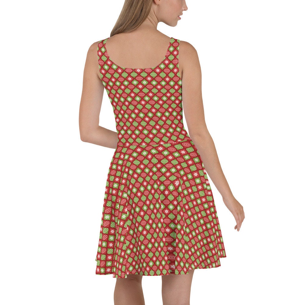 ladies christmas skater dress HDE Women's Plus Size Party Dress Ugly Christmas Sweater Long Sleeve Above Knee Skater Dress Fun Holiday Xmas Swing Tunic Dear Santa Bring Wine
