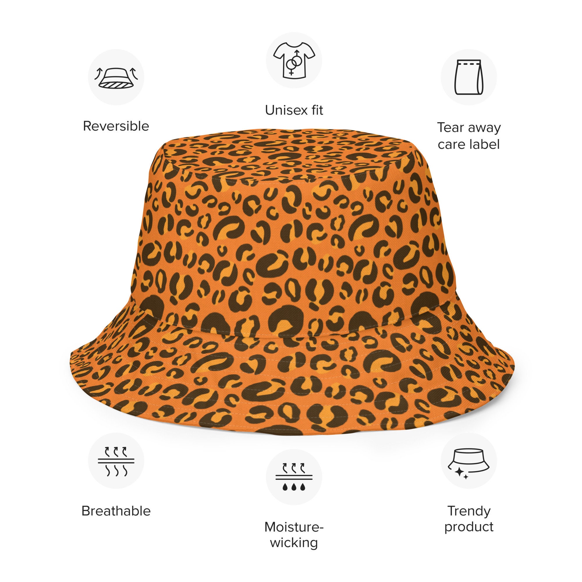 Unisex Polyester Bucket Hat Cheetah Sun Protection Foldable Casual Cap Voyager Leopard Bucket Hat and Ali main image 4