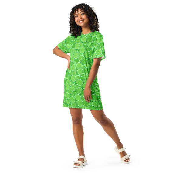 lime t shirt dress Lottie T-Shirt Dress in Lime Stripe Combo