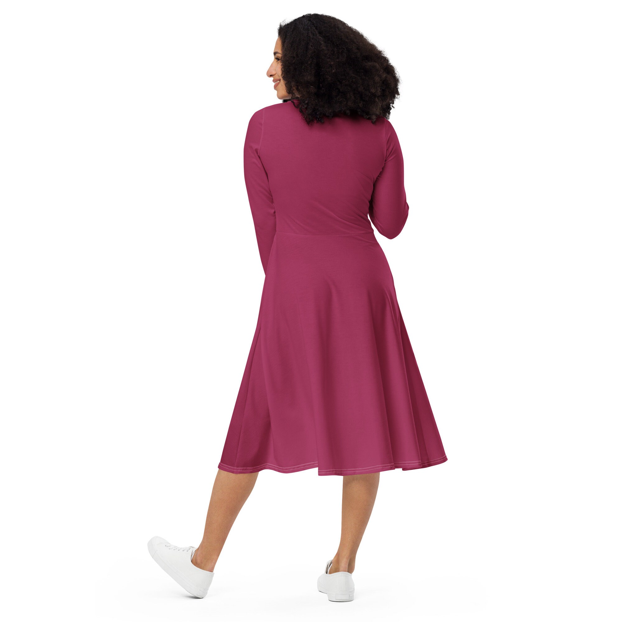 knee length dresses for ladies Dorothea Berry Draped Midi Dress With Cape  Club L London
