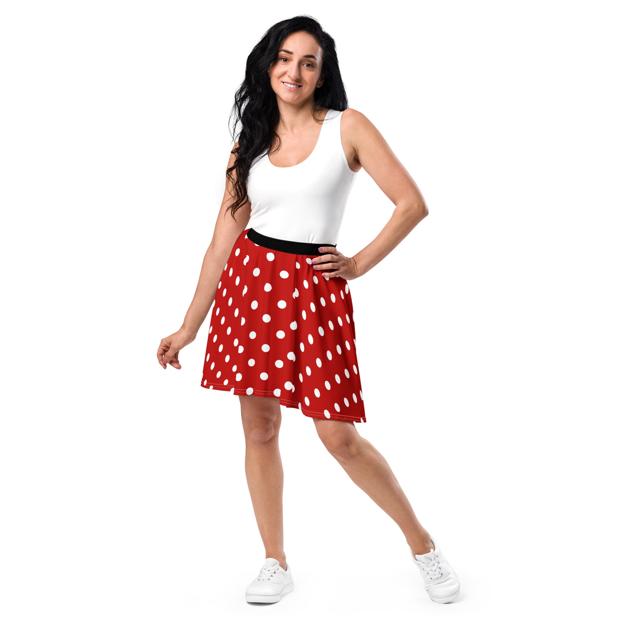 Plus Size Red Polka Dot Skirt