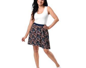 USA American Flag Skater Skirt, 4th of July Freedom Skirt, All Over Print Festival Skirt, Cute Colorful Patriotic Skirt,Veteran Gift for Her