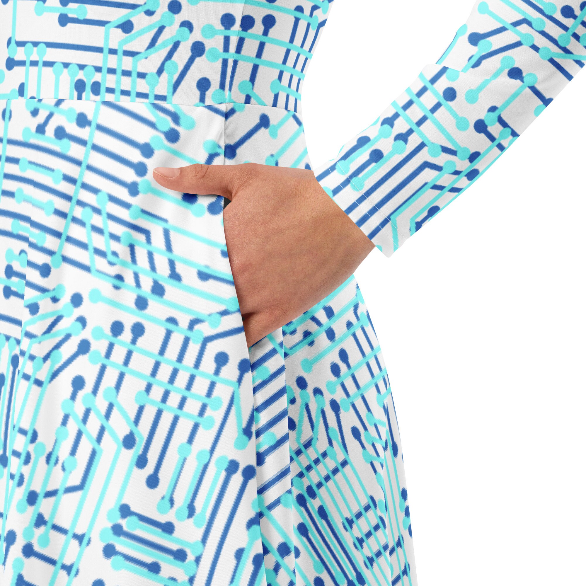 Computer Science Printed Midi Dress, Evening Party Dress, Computer Nerd ...