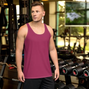 Solid Berry Men&#39;s Tank Top, Colorful Gym Workout Fitness Sleeveless Tank Top Shirt, Bodybuilding Training Tank, Summer Top, Boyfriend Gifts
