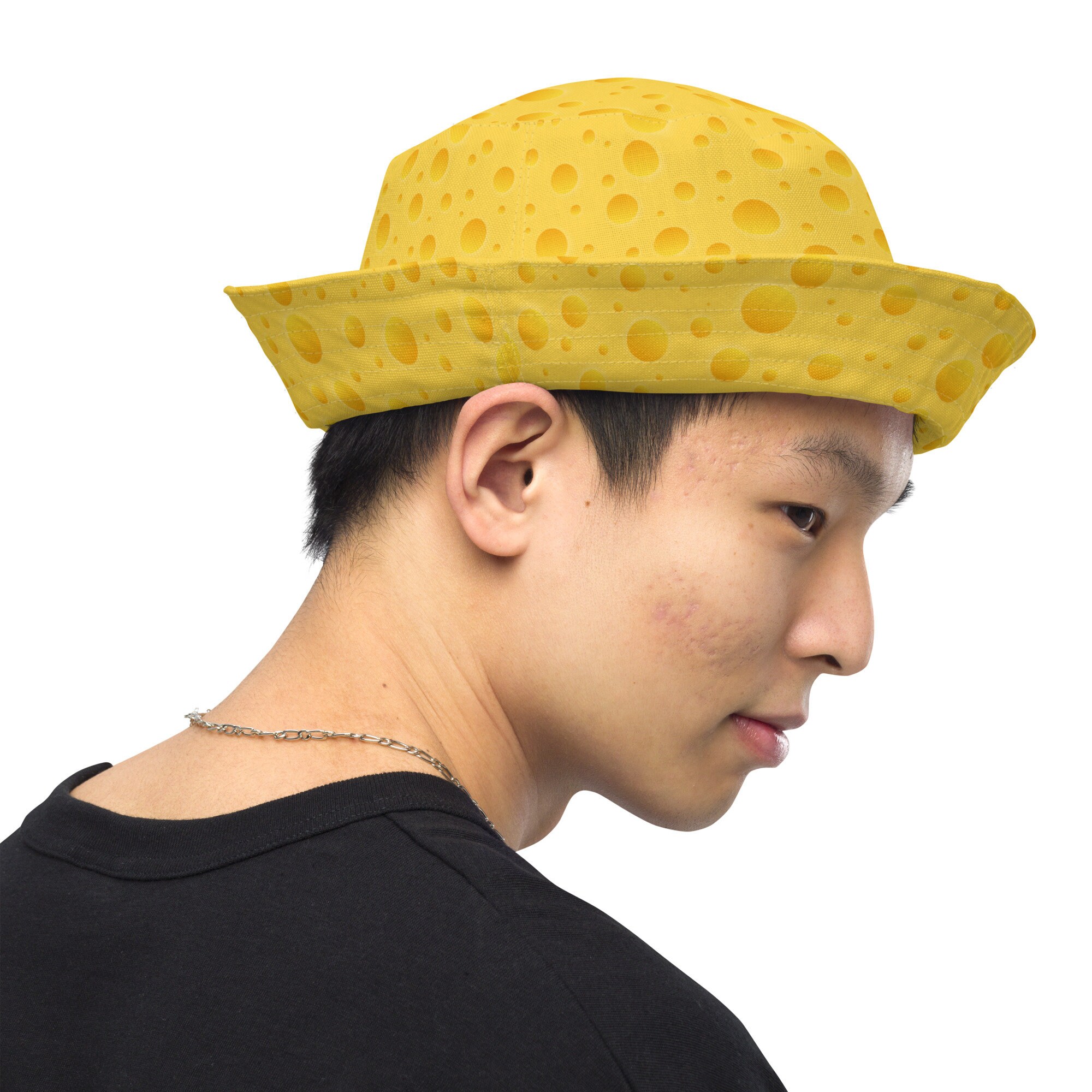 Funny Food Cheese Print Bucket Hat - Foldable Travel Sun Hat for Men Women Cheese Snack Food Printed Bucket Hat, All Over Print Summer  main image 3