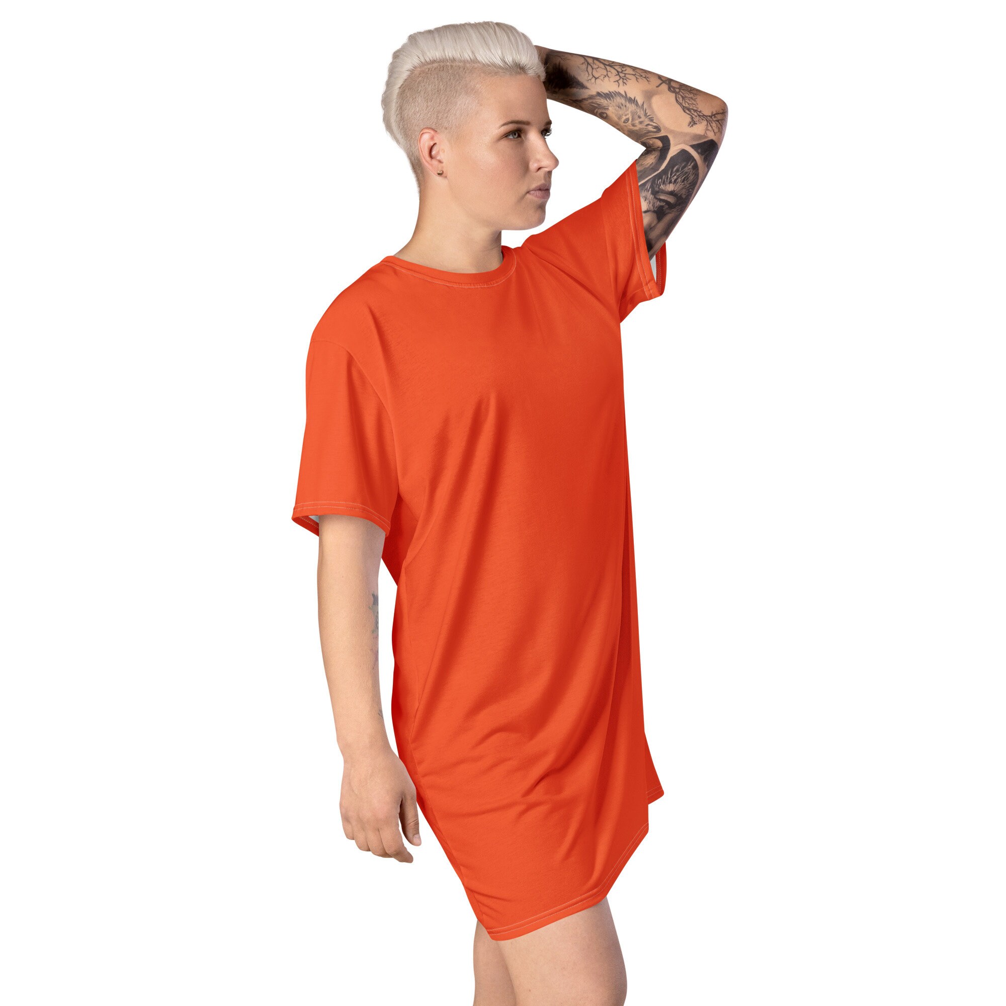 orange oversized t shirt dress Original Superior T Shirt Dress - Orange