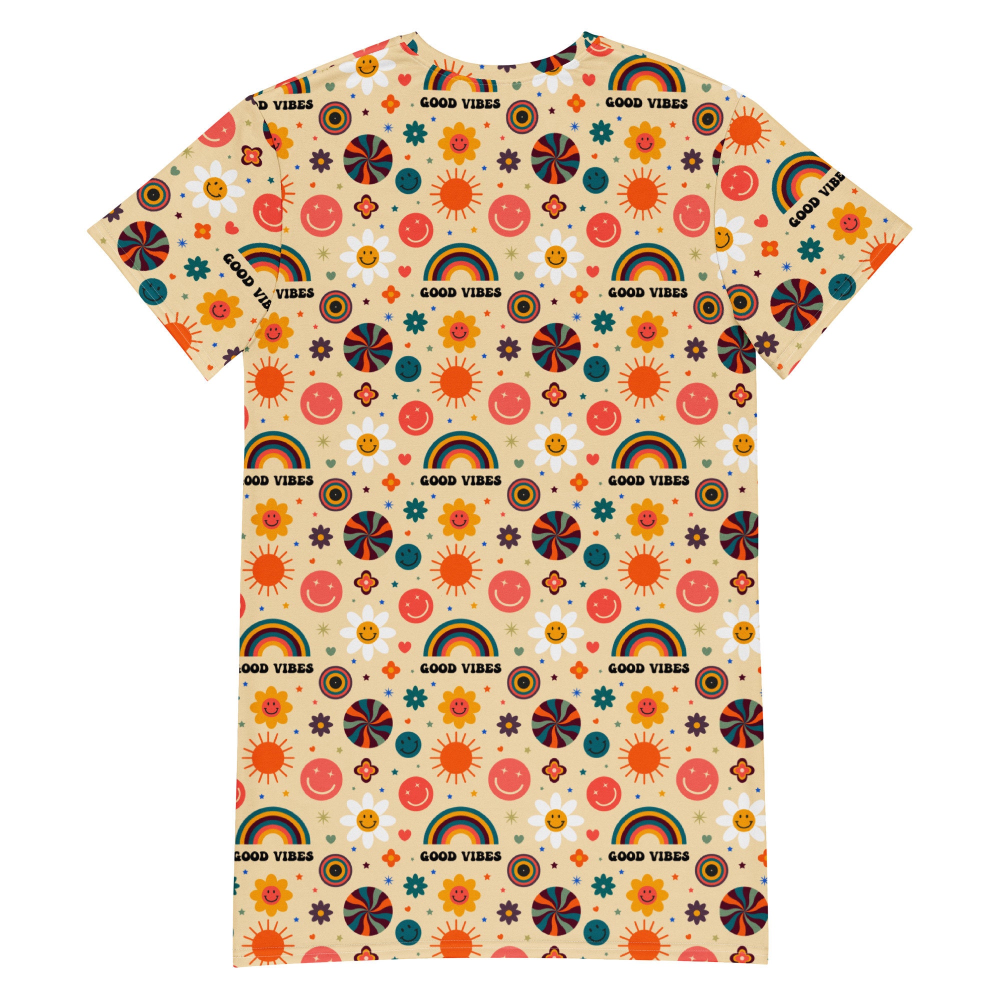good vibes t shirt dress Good Vibes Daisy T-Shirt Dress: Lavender Floral Print, Casual Summer Style
