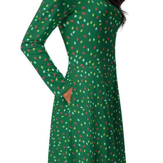 christmas light dress Girls: The Emelia Light Pink Christmas Tree Novelty Dress, (7/8) - The Mint Julep Boutique