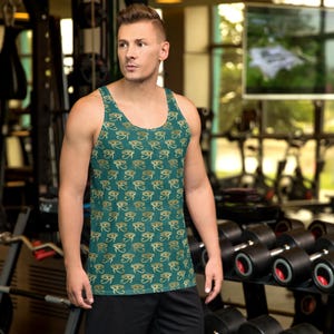 Egypt Eye of Horus Printed Mens Tank Top, Egyptian Gym Workout Tank, Fitness Top, Summer Beach Tank, Everyday Wear, Egypt Gifts for Him