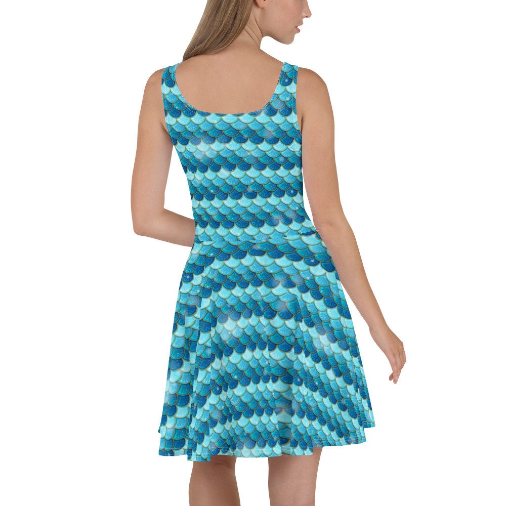 mermaid scale skater dress Girls Purple and Green Mermaid Scale Skater Dress with Matching Headband