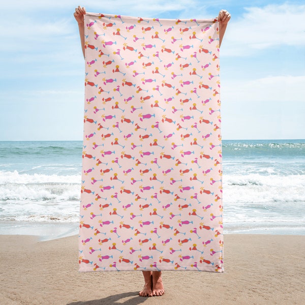 Cocktail Martinis Beach Towel, Bath Pool Towel, Beach Party Picnic Towel, Summer Festival Towel, Printed Towel, Alcohol Drinker Gifts